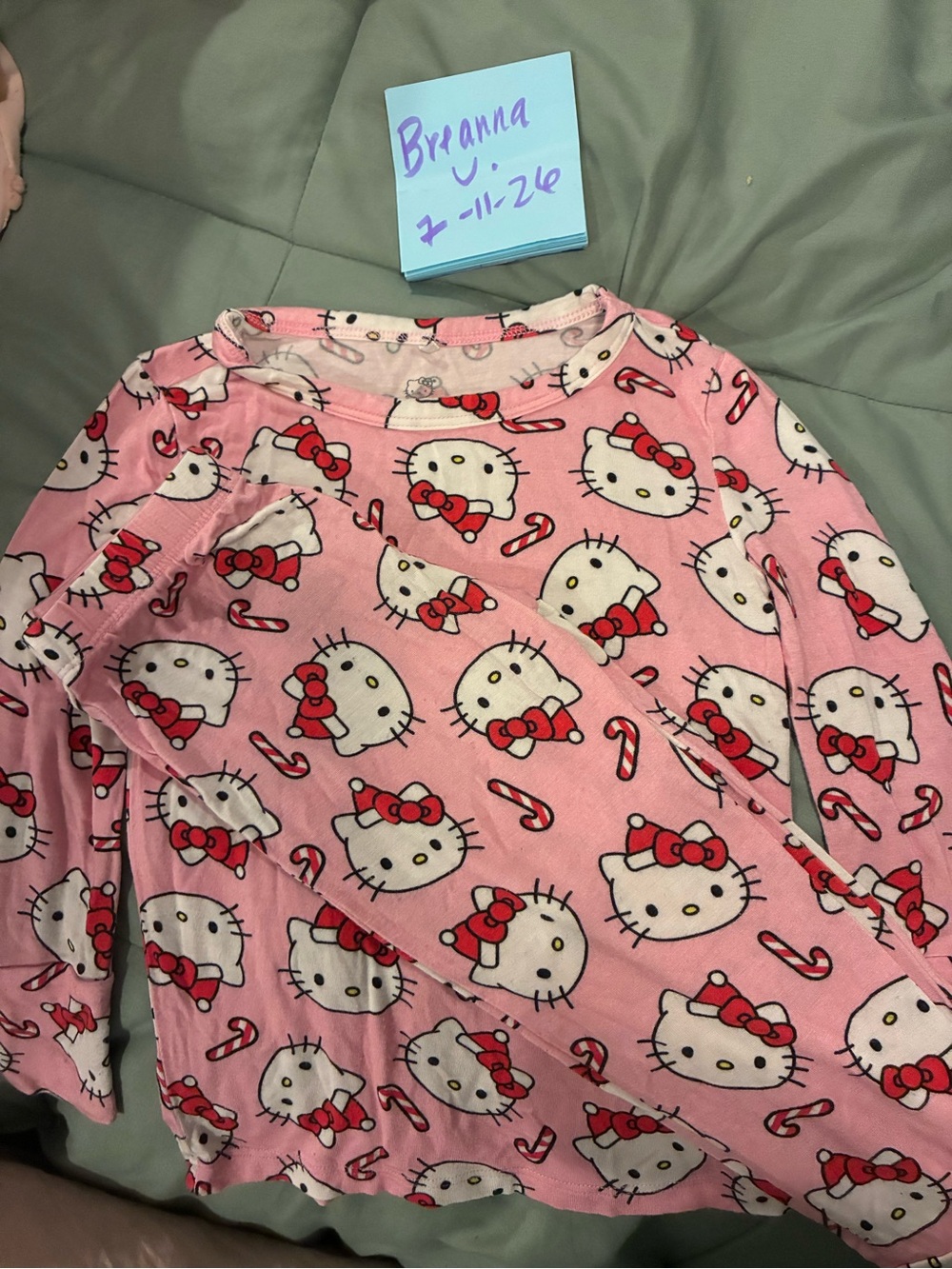 Hello Kitty Pink Holiday Pajama Top